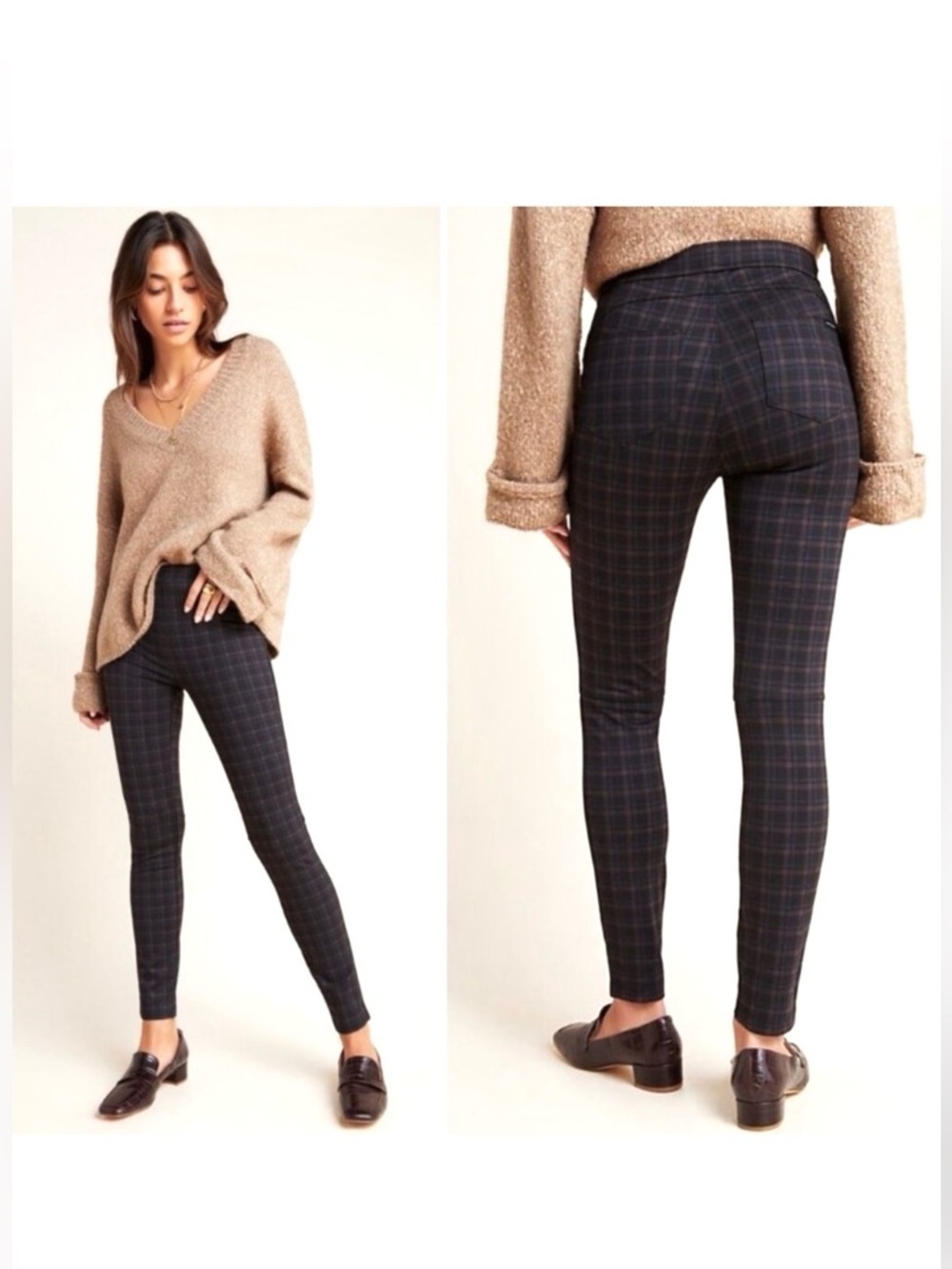 ANTHRO x SANCTUARY 25” waist Grey and Black Plaid Grease Legging pant Size Small